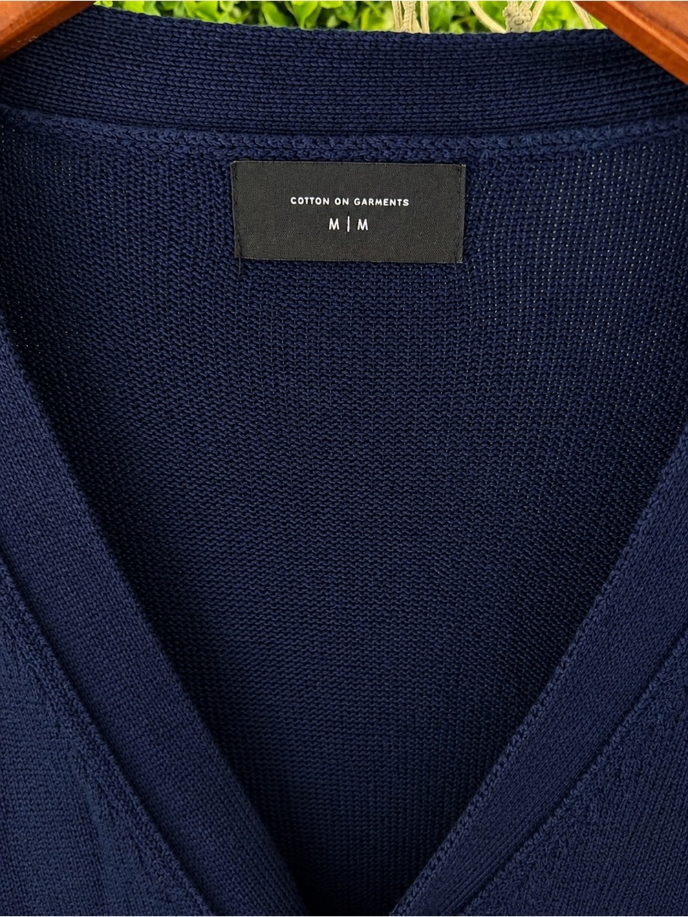 Cotton On Navy Varsity Stripe Button Front Cardigan Sweater 100% Cotton Size M/L - Picture 5 of 7